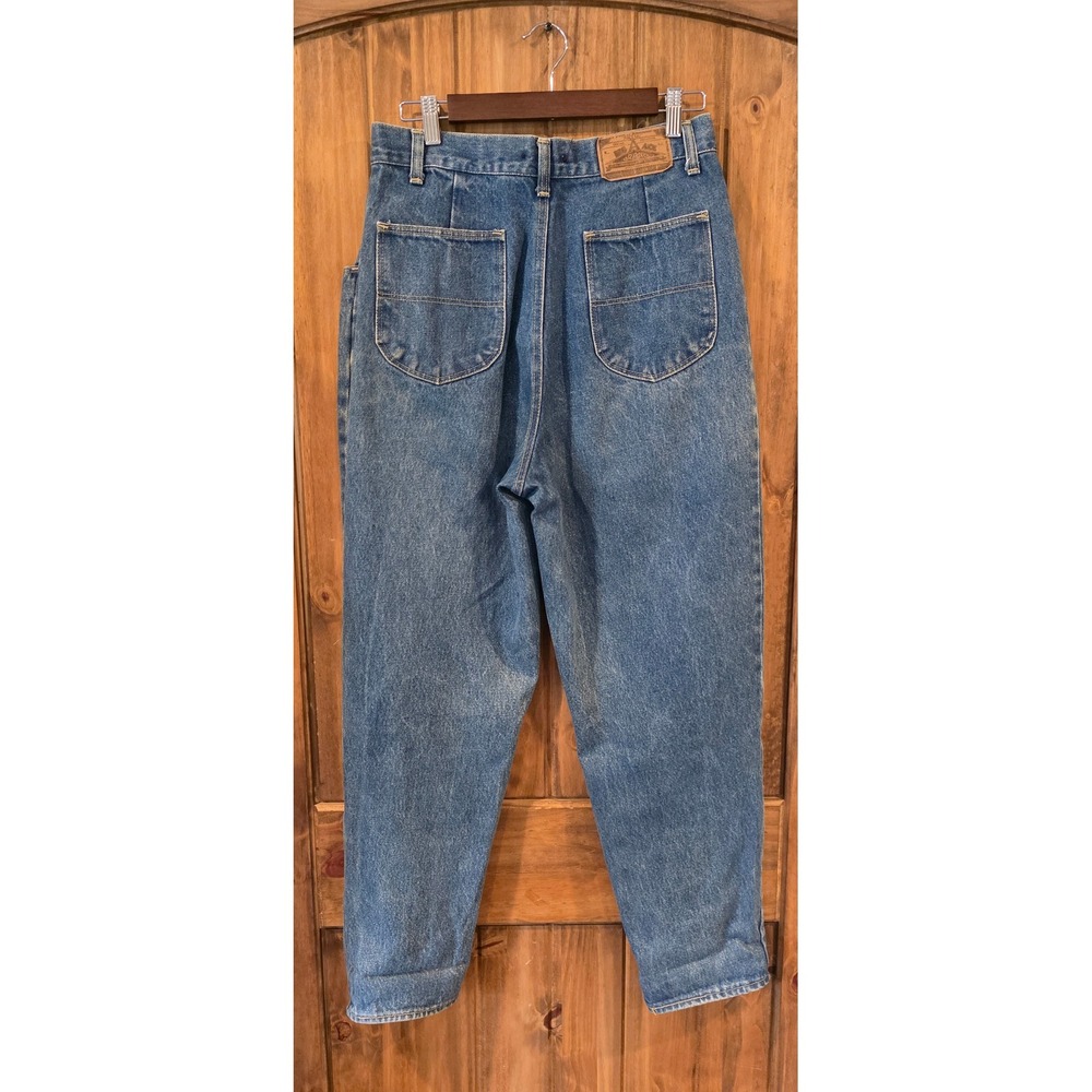 Big A Brand Pleated Denim Jeans Womens 13/14 Blue Excellent Vintage High Waisted - Picture 12 of 12